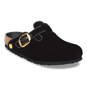 Boston Big Buckle Πιπίλισμα Ριβέτ Λογότυπο Υφασμάτινο Βελούδο Μαύρο