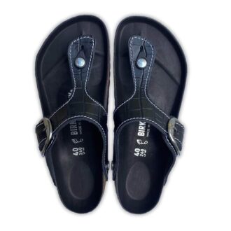 Gizeh Big Buckle Φυσικό δέρμα Πατέντα Μαύρο