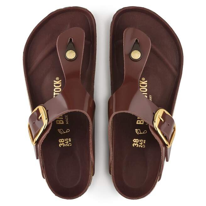 Gizeh Big Buckle Φυσικό δέρμα Πατέντα Υψηλή λάμψη Σοκολάτα Gizeh Big Buckle Φυσικό δέρμα Πατέντα Υψηλή λάμψη Σοκολάτα