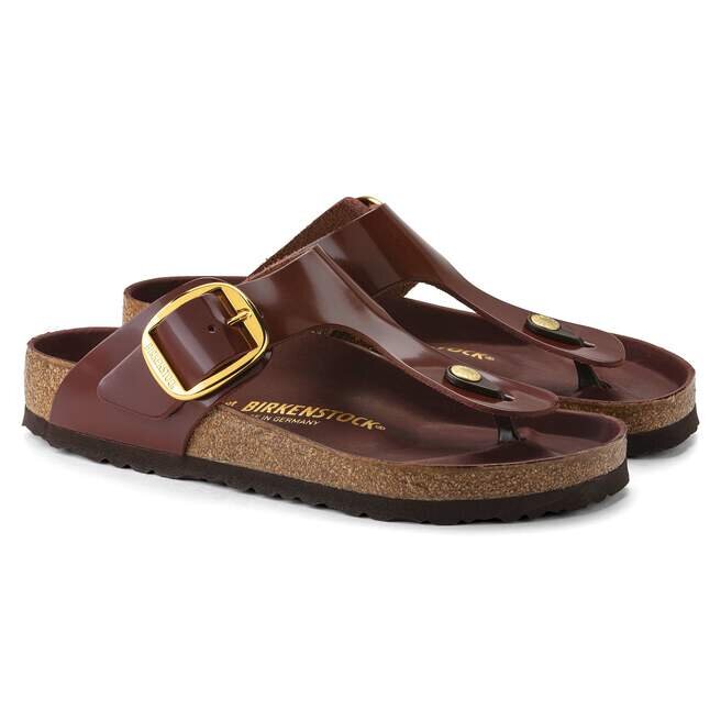 Gizeh Big Buckle Φυσικό δέρμα Πατέντα Υψηλή λάμψη Σοκολάτα Gizeh Big Buckle Φυσικό δέρμα Πατέντα Υψηλή λάμψη Σοκολάτα