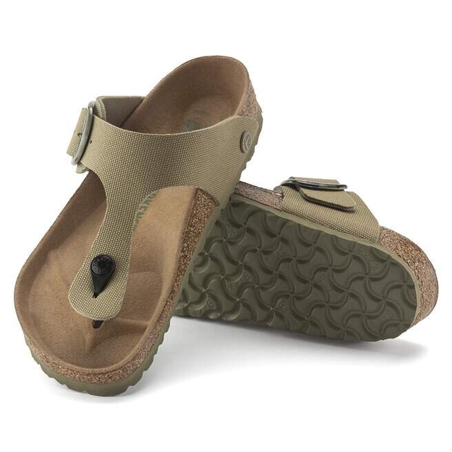 Gizeh Vegan Big Buckle Textile Faded Khaki Gizeh Vegan Big Buckle Textile Faded Khaki