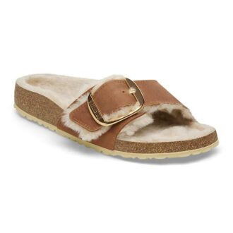 Madrid Big Buckle Shearling Φυσικό δέρμα λαδωμένο
