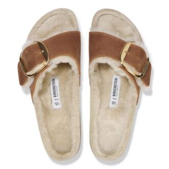 Madrid Big Buckle Shearling Φυσικό δέρμα λαδωμένο